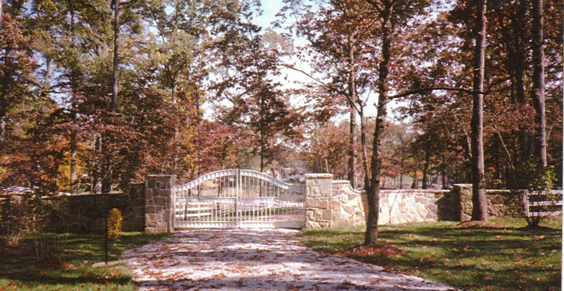 Estate driveway gated entrance stone
